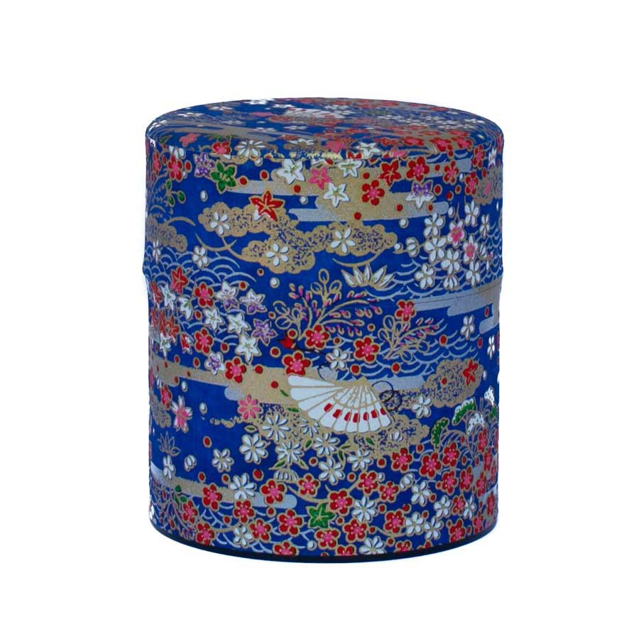 Boîte à Thé Eventail Bleu 100G - Japon Washi