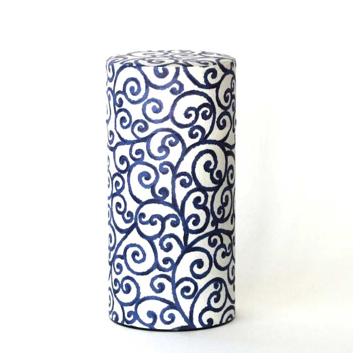 Boîte à thé papier Washi Japon - Nuance Bleue Spirale 