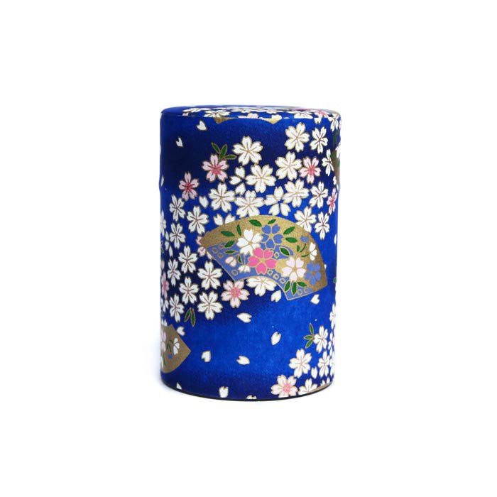 Boîte à Thé Japon Papier Washi - Les élégantes Sakura Bleu Foncé 75g