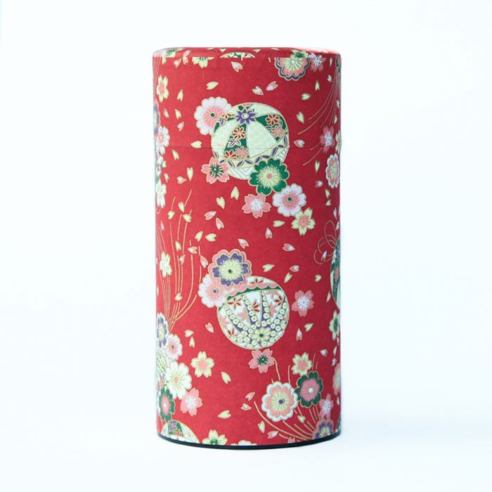 Boîte à Thé les élégantes - Temari Rouge et Rose - Boîte Japon papier washi