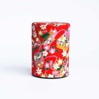 Boîte à Thé Japon Papier Washi - Les exigeantes 40g Furoshiki Rouge