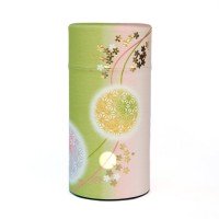 Boîte à Thé Washi Japon - Les élégantes "Nuage Sakura Vert" 150 G