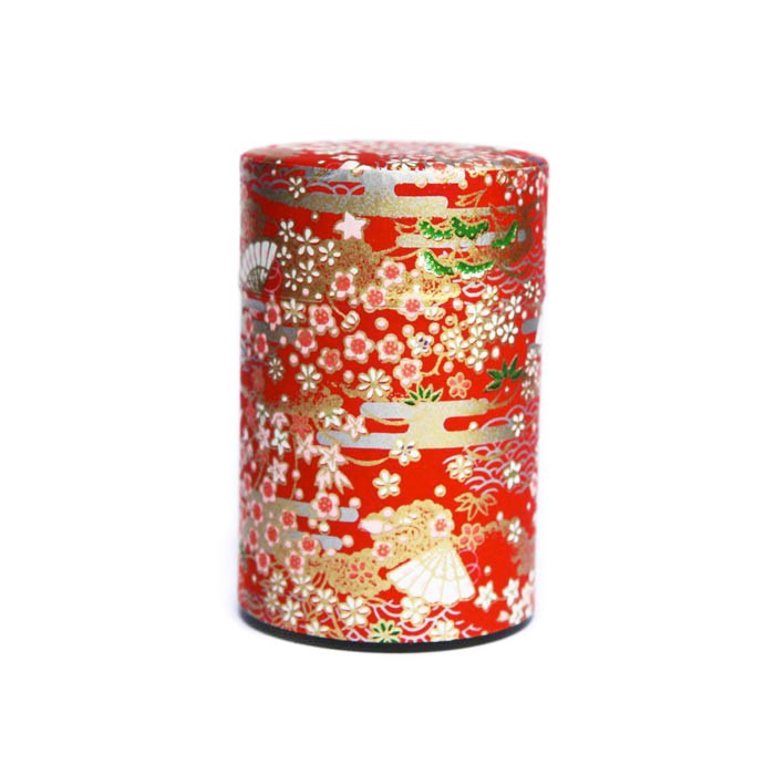 Boîte à Thé Eventail Rouge